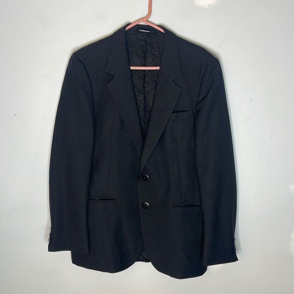 SERGIO VALENTE Black Button Front Blazer Sport Coat Jacket Size L/XL